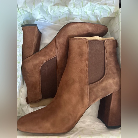 Sam Edelman Suede Booties Nut Brown Women's Size 8.5M New in Box - Picture 3 of 8